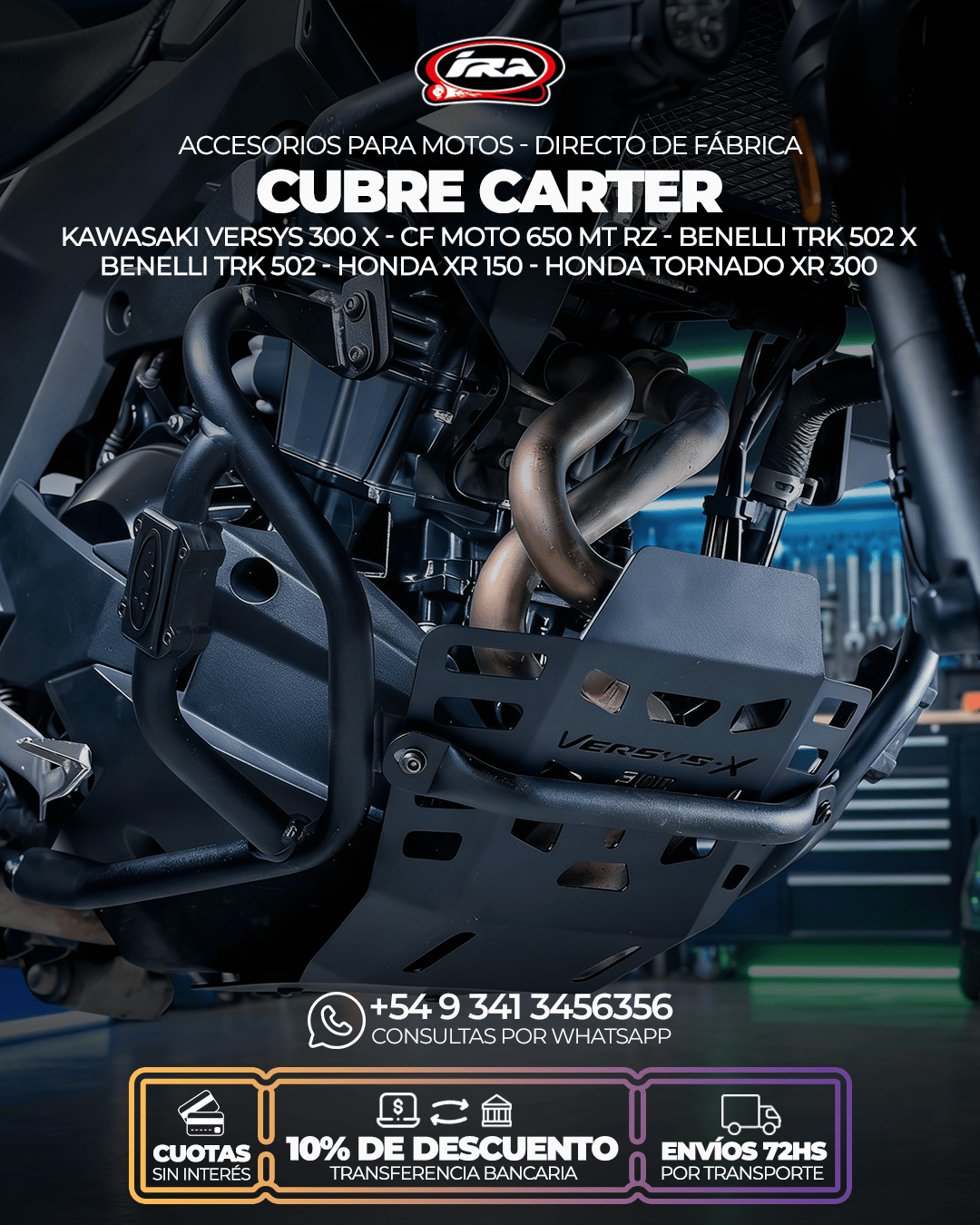 Cubre Cárter para Motos en Argentina – Directo de Fábrica | IRA Racing