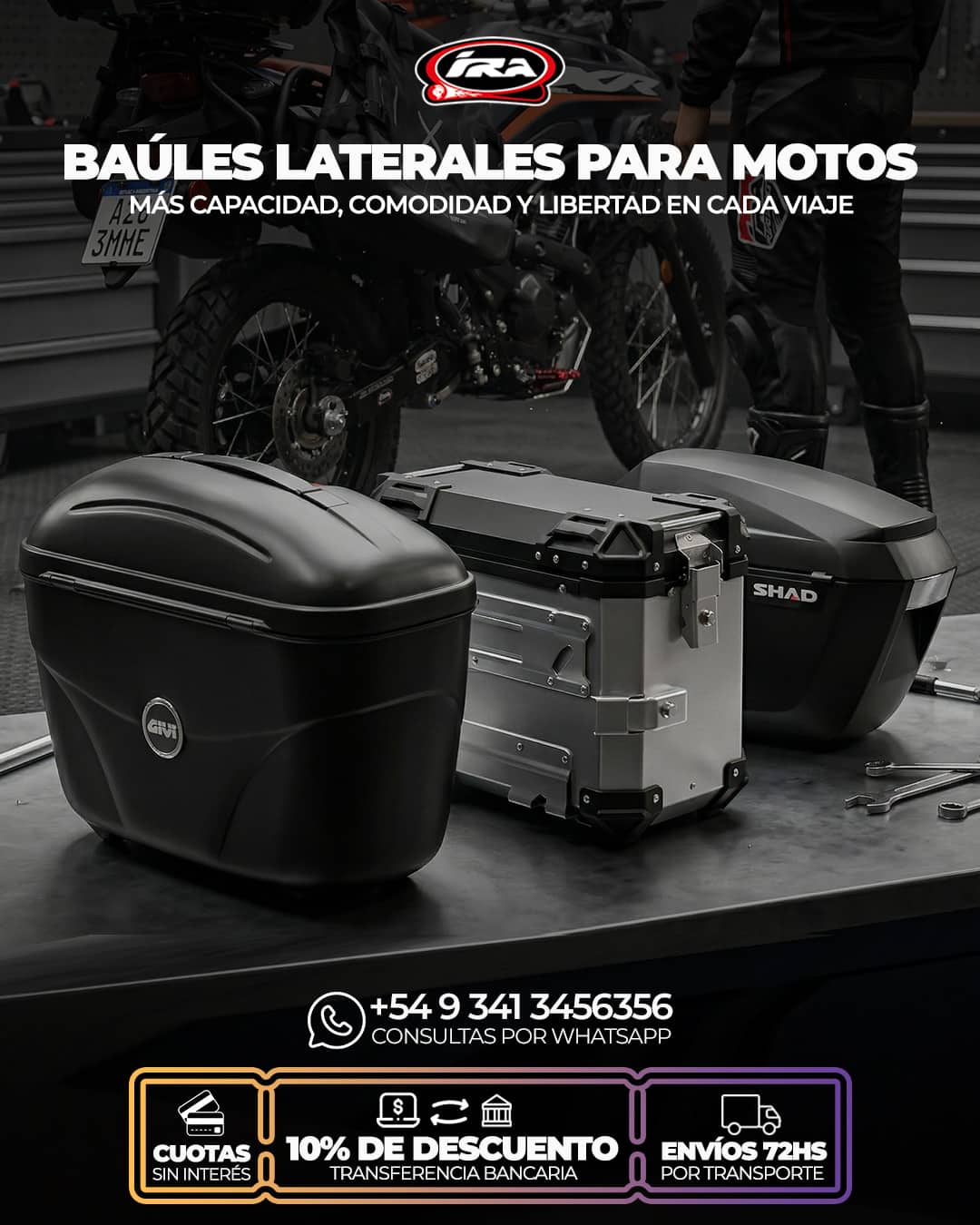 Baúles laterales para motos
