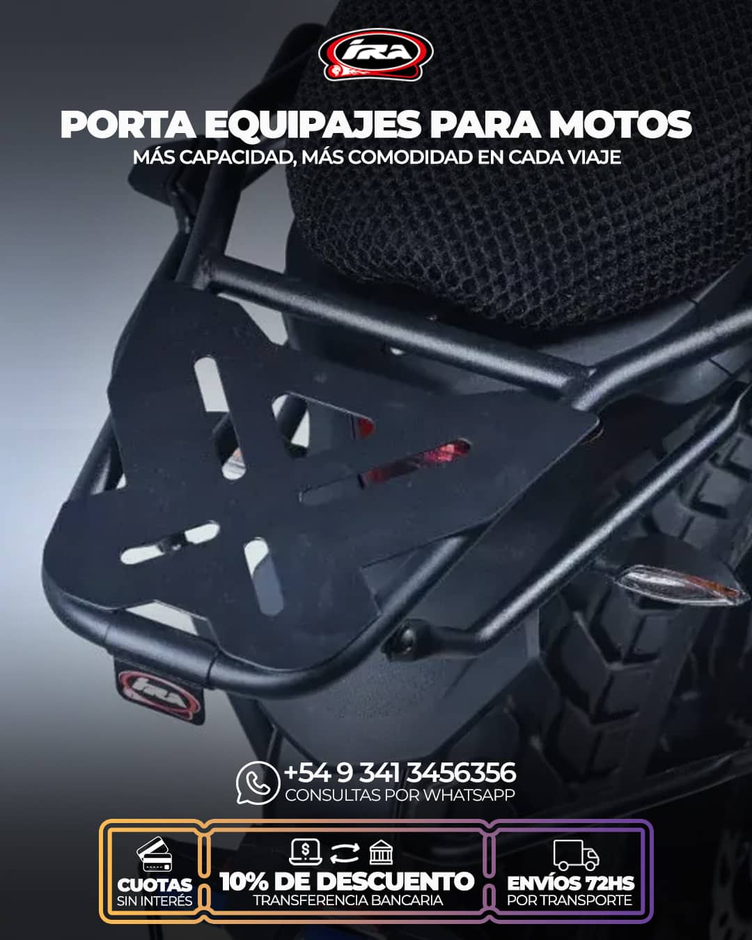Porta equipaje para motos