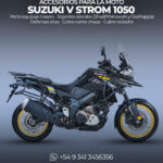 Suzuki V-Strom 1050 equipada para viajar con accesorios IRA Racing