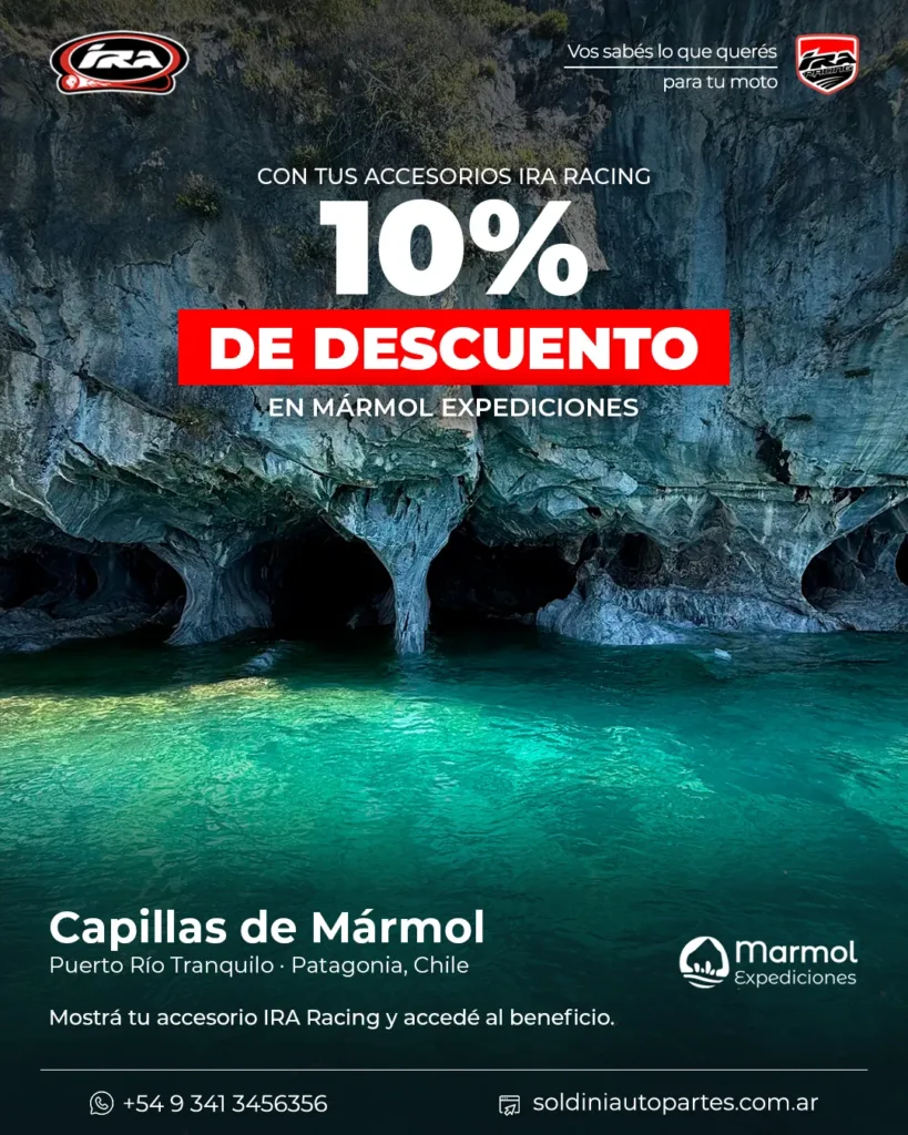 10% de descuento en Capillas de Mármol con accesorios IRA Racing y Mármol Expediciones