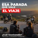 Paradas para viajar en moto: dos motociclistas comparten mates frente a un paisaje serrano, en la campaña de IRA Racing.